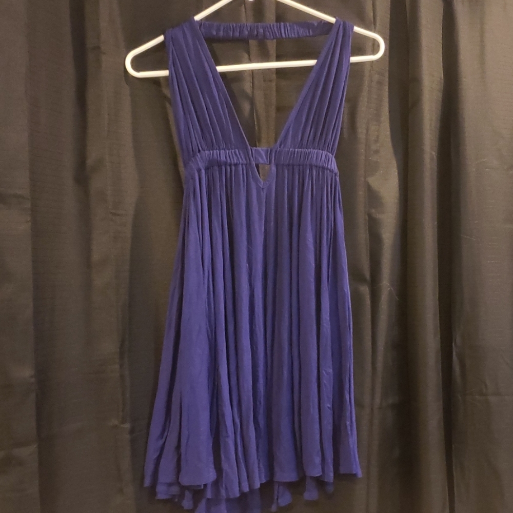Flared Backless halter top dress